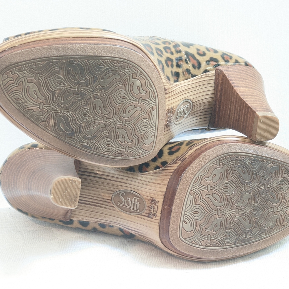 Leather leopard print heels by Sofft - Picture 11 of 13